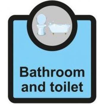 Industrial Bathroom and Toilet Sign - Spectrum Self Adhesive Foam Board 266mm x 310mm