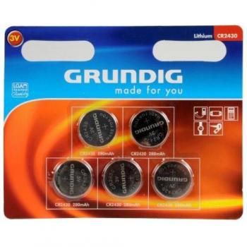Grundig Lithium-Knopfzelle CR2430, 5 Stück