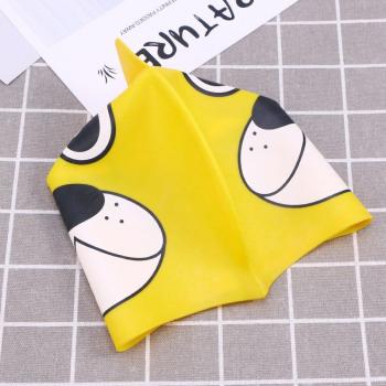 Gorro de natación de silicona para niños (2 unidades) con diseño de perro - Azul oscuro