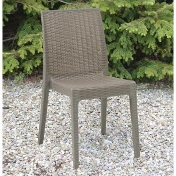 Sedia in resina impilabile da Giardino Mod. Selene Colore tortora similrattan