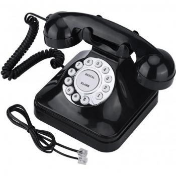 Klassisches Schwarz Festnetztelefon im Vintage-Stil