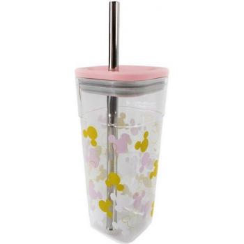 Disney Minnie Mouse Becher mit Edelstahl Strohhalm