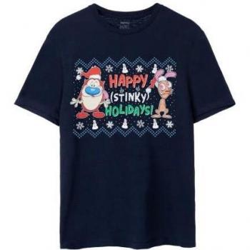 Ren y Stimpy: T-Shirt de Felices Festividades con Olor