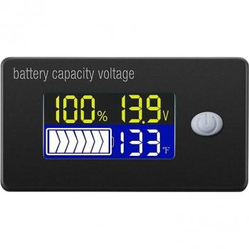 12V to 72V Battery Capacity and Voltage Meter with Temperature Sensor