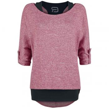 T-shirt long RED by EMP - Cuddly Loose - S à 3XL - Femme - bordeaux/noir