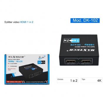 Divisor de Video 2 Puertos (USB + HDMI) 1080p Full HD / 4K – MaxTech DK-102