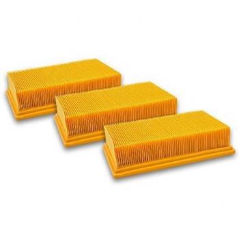 3x Flat-Fold Pleated Filter for Bosch GAS 35 L SFC+ Vacuum Cleaner