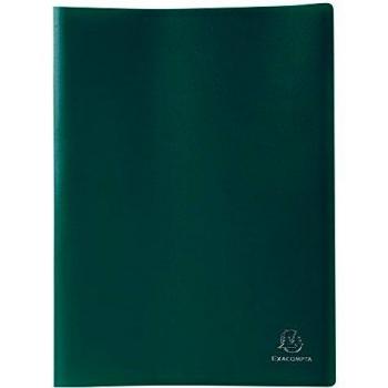 EXACOMPTA Porte-vues A4 Polypropylène souple Pochettes grainées opaque 20 vues Vert