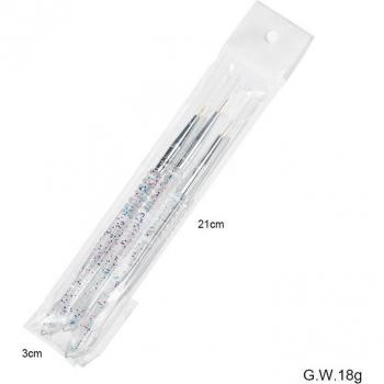 3PCS Super Thin Nail Polish Brush Set