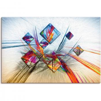 Artland Wandkunst »Abstrakte digitale Malerei«, blau, B:120cm H:80cm, als Poster erhältlich