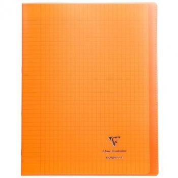 Cahier piqué Koverbook Clairefontaine – 24×32 cm, 96 pages, couvercle polypro orange transparent
