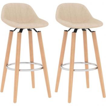 Creme Stoff Barhocker Set (2 Stück)