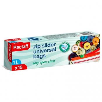 Paclan ZIP SLIDER Lebensmittelbeutel 1L 15er Pack