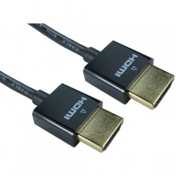 Cables Direct 0.5m Super Dünnes HDMI Kabel Schwarz