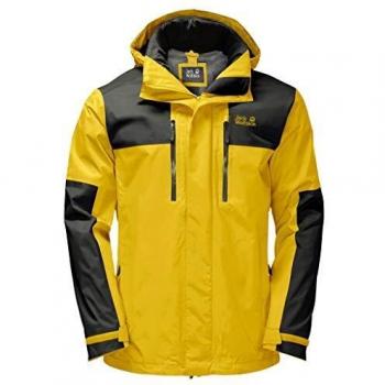 Jack Wolfskin Jasper Flex Hardshell Veste Homme, Dark Sulphur, FR : S