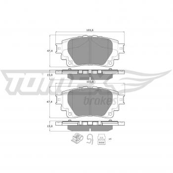 Bremsbelagsatz TOMEX TX 19-81 für Hinterachse