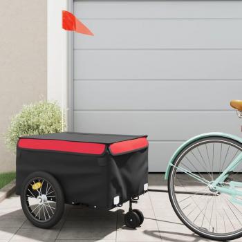 Remorque vélo rouge-noir 45 kg métal