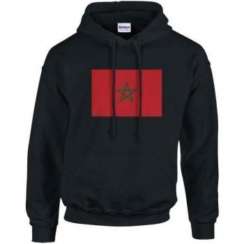 Sudadera con Capucha Bandera Marruecos - Negro