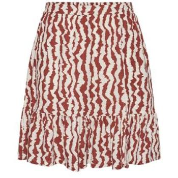Falda de mujer con volante y estampado Pieces