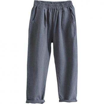 Summer Loose Cotton Linen Pants for Women V1570
