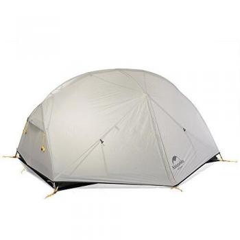 Naturehike Mongar Ultralight 20D Silicone Backpacking Tent for 2 People, Suitable for Backpacking, Cycling, Hiking, and Camping (Grey)