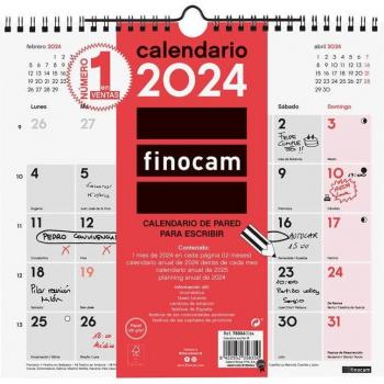 Finocam - Calendario Neutro de Pared para Escribir 2024 Neutro Enero 2024 - Diciembre 2024 (12 meses) Español