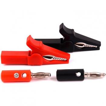 Juego de 4 Pinzas de Cocodrilo de 55MM y Sonda de Prueba con Conector Banana