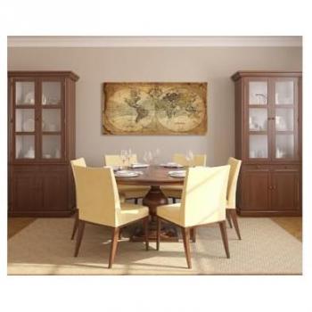 EPIKASA Lienzo Mapa del Mundo Multicolor, 120x4x60 cm, Poliéster y Madera