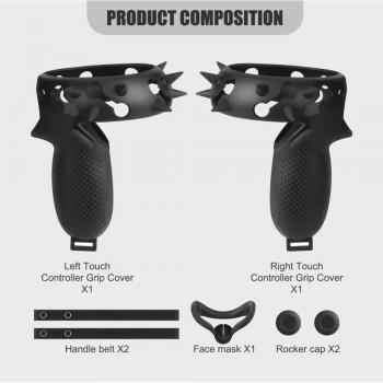 Oculus Quest 2 VR Controller Grip Cover with Knuckle Straps
