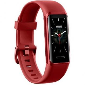 ASIAMENG Smartwatch Uomo Donna con Alexa Built-in, Orologio Fitness con Saturimetro, Monitoraggio del Sonno, Cardiofrequenzimetro da Polso, Smartband Activity Tracker per Android & iOS (Rosso)