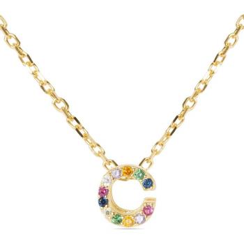 Collar Alphabet Luxenter plata 925 con baño de oro y circonitas multicolor