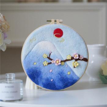 Wool Felt Needle-Poke Kit for DIY Scenic Embroidery and Wall Décor