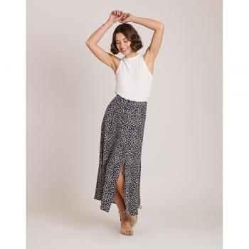 Falda Negra Print de Tigre para Mujer