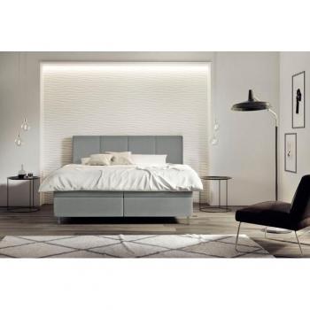 Schlaraffia Boxspringbett Saga – White Silver Edition, GELTEX Next Topper, niedrige Kopfteilhöhe 113 cm, Kunstleder LEATHERLOOK (200 cm × 200 cm)