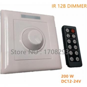 2PCS 200W LED Dimmer IR Remote Control Switch for Dimmable LED Strip DC12-24V