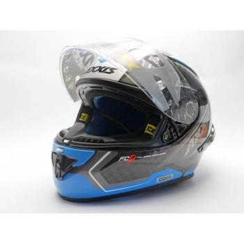 Cascos Moto Axxis Cobra Rage Color Negro y Azul