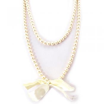 Colar de diseño 'Sissi' en color beige - Les Trésors De Lily - 117 cm
