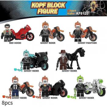 Juego de 8 Miniaturas Ghost Rider Figuras de Construcción