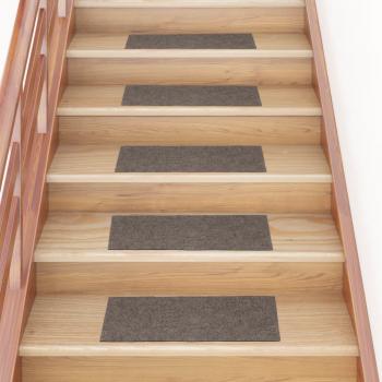 VidaXL Alfombrilla autoadhesiva escalera 15 uds crema 60x25 cm