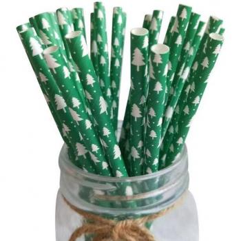 25pc Snowflake Drinking Straws for Christmas