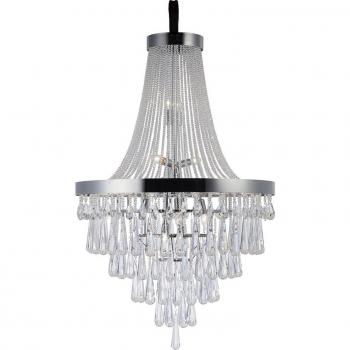 Lámpara colgante Diyas Sophia 17 Cromo pulido claro, Cristal