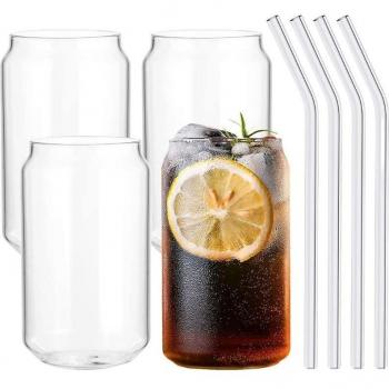 High‑Borosilikat‑Milch- und Mokka‑Tasse – Set aus 4 Gläsern, 400 ml