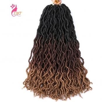 Extensions de Cheveux Synthétiques Locs Gitane Ombre 18 pouces Tressage Doux Passion