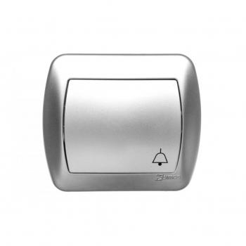 Simon Akord Aluminium Druckknopf/Taster/Drahtlose Klingel AD1/26 Silber