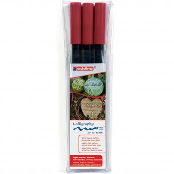 Edding Malstifte Calligraphy Pen 3er rot