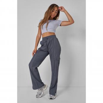 Split Hem Cargo Trousers Grey