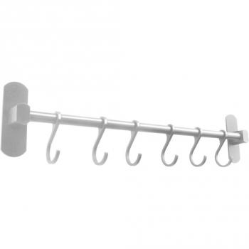 Silver Space Aluminum Kitchen Hanging Rack 6 Hooks 40cm