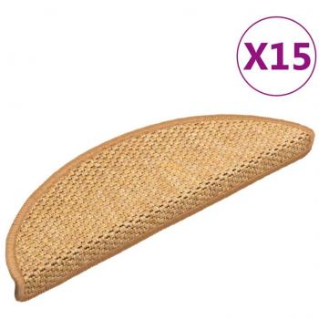 VidaXL Alfombrilla Autoadhesiva de Escalera Sisal 15 uds Protector Color Antracita