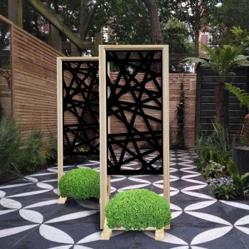 Paravento Modulabile Diagonale Medio 70x190 cm Nero