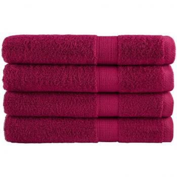 Vidaxl - Toallas premium solund 4 unidades burdeos 100x200 cm 600 gsm Rojo
